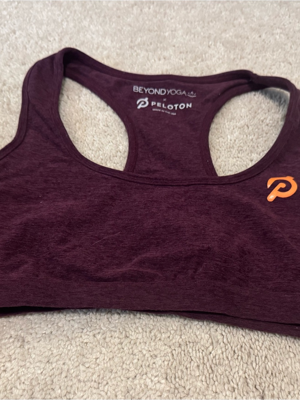 Beyond Yoga x Peloton Wine Racerback Sports Bra